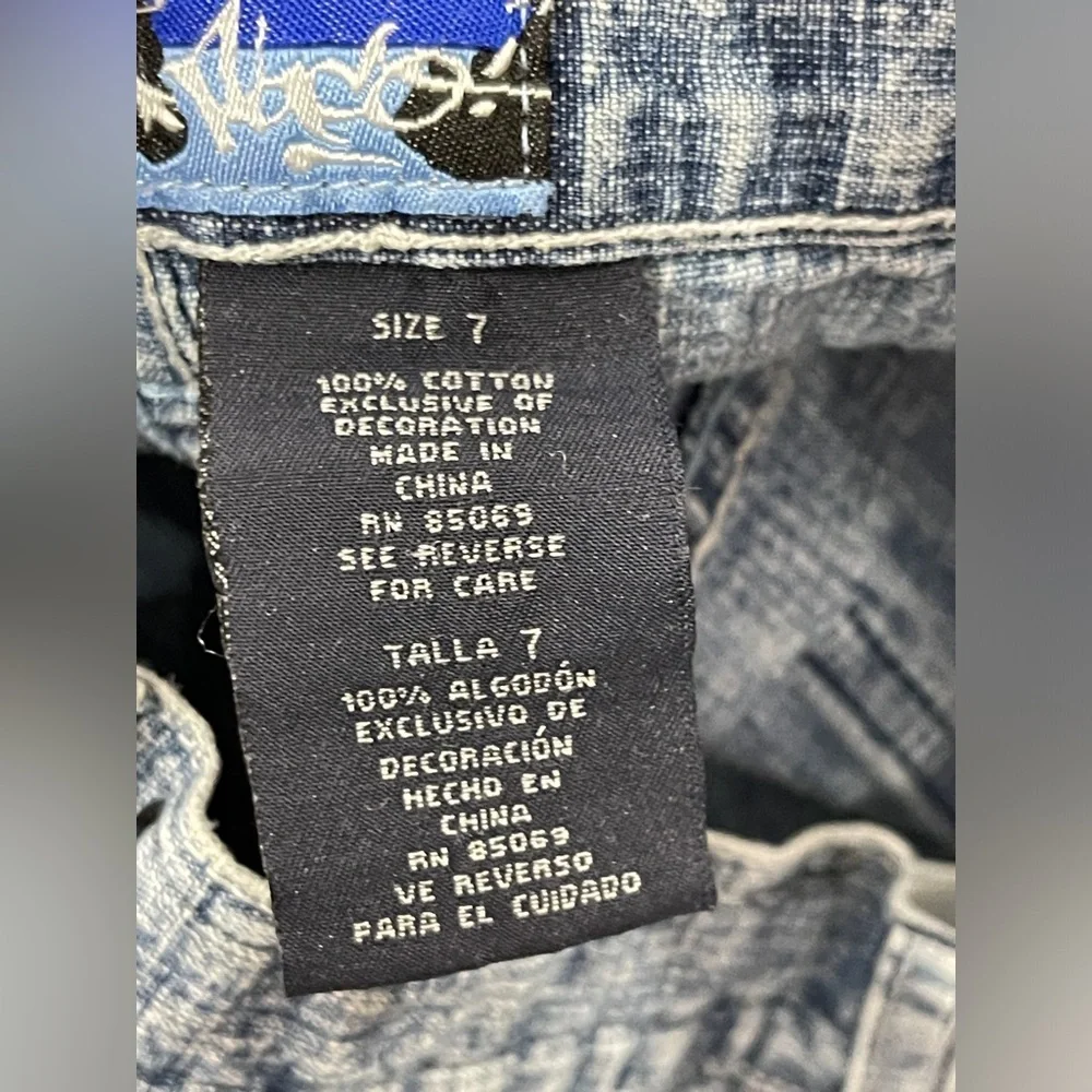 Vintage Paco Jeans Blue Wide Leg Skater Streetwear Jeans Boys 7 Embroidered